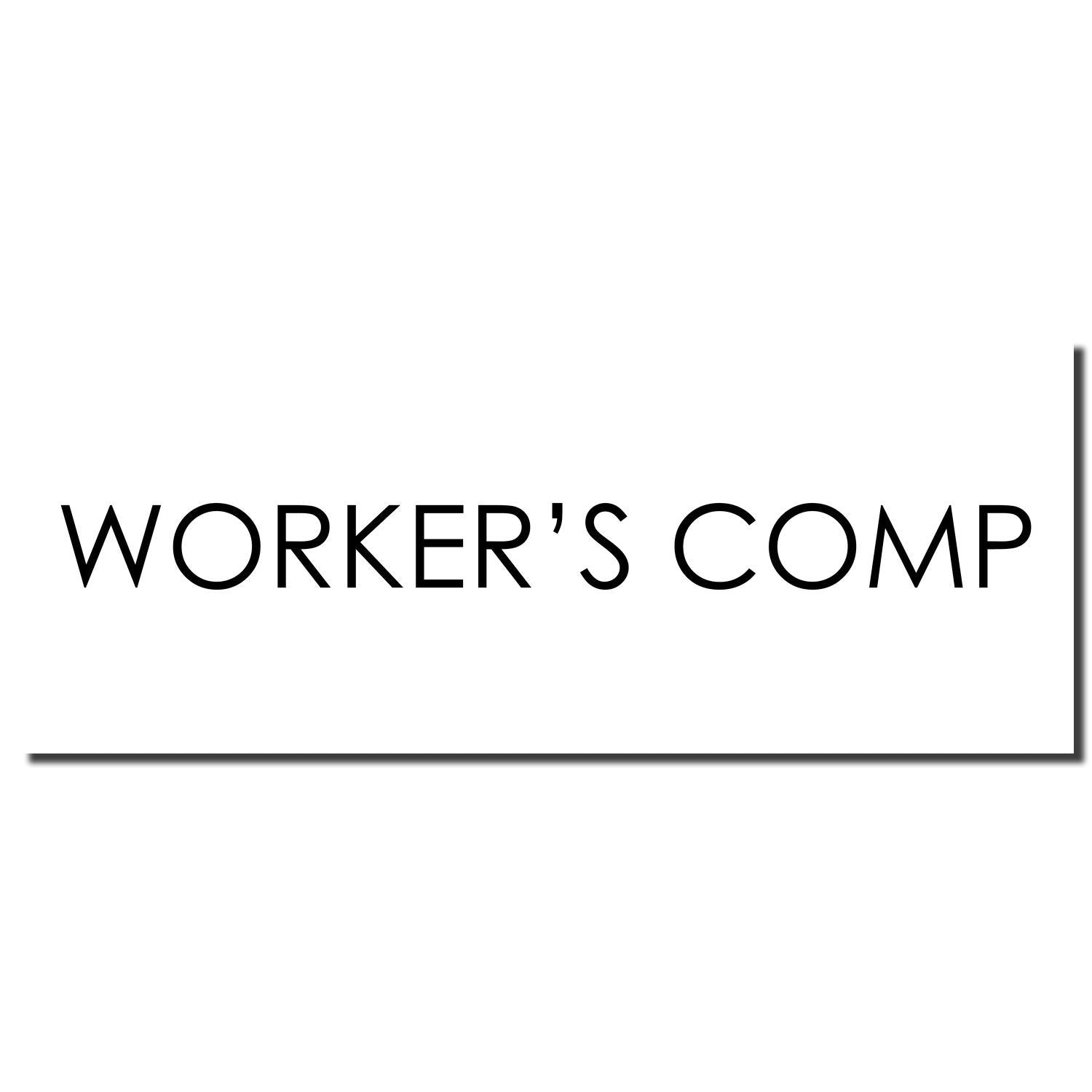 Worker's Comp insurance text on white background, indicating workers compensation coverage for employees.
