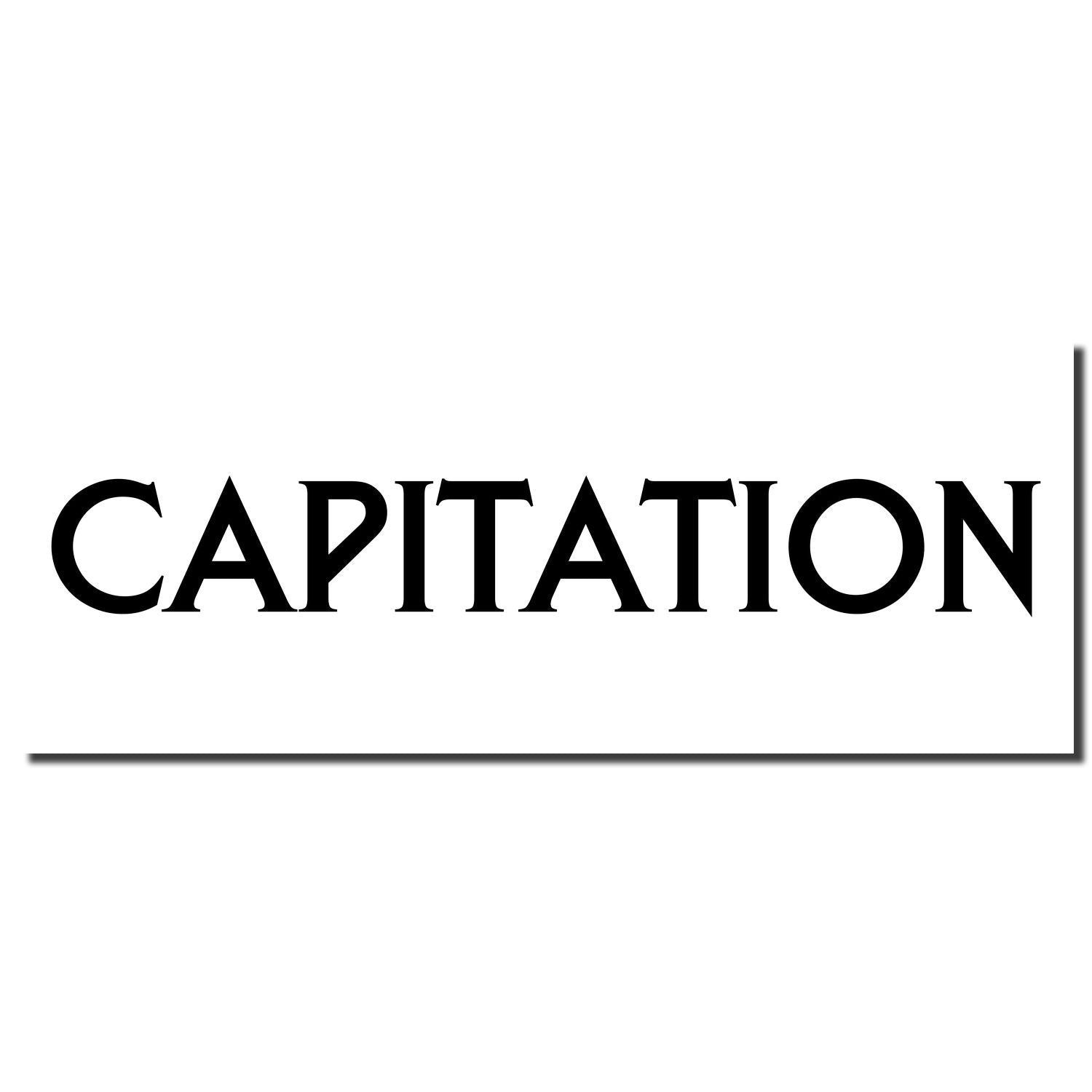 CAPITATION bold black wordmark on white background, branding for capitation billing and healthcare payment terminology