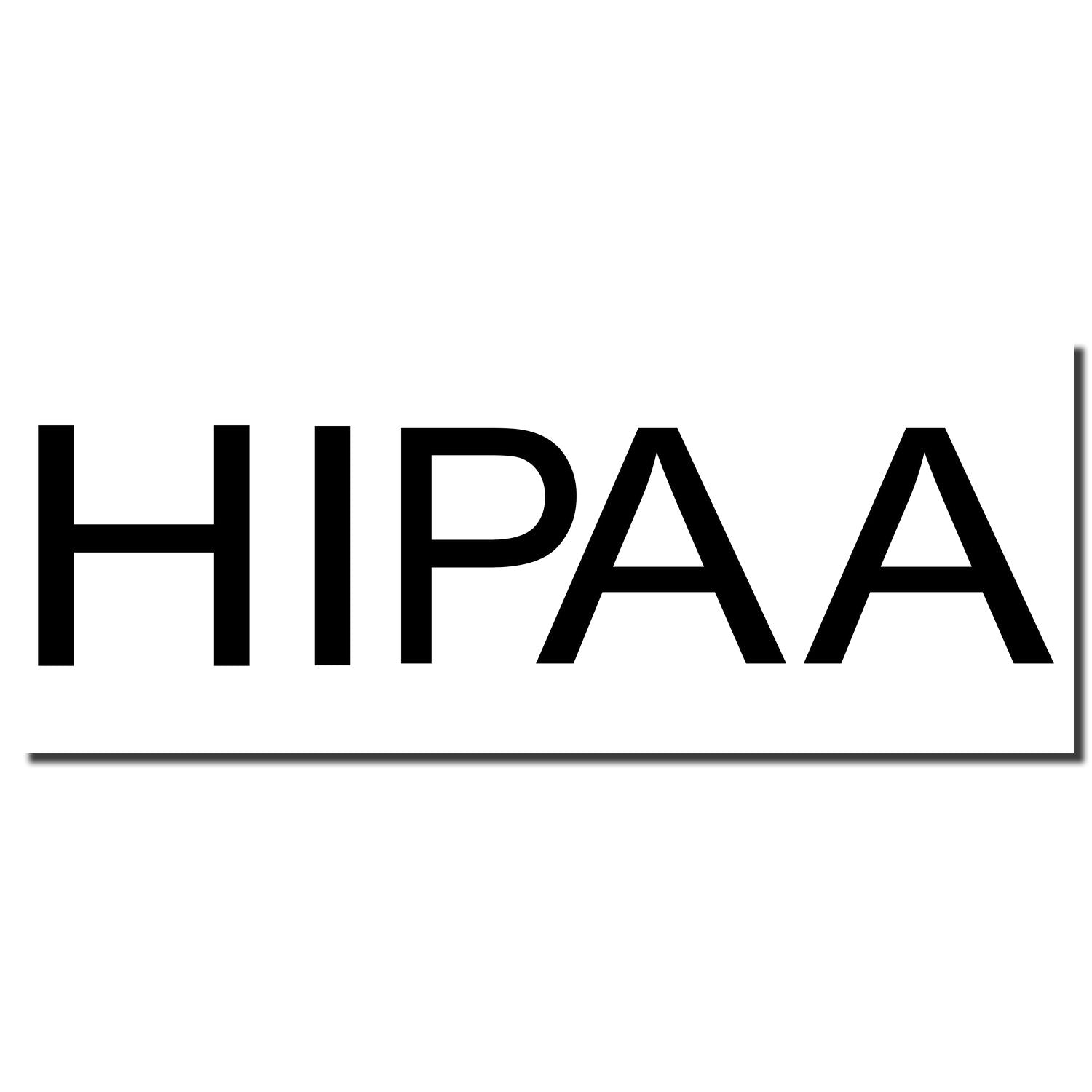 HIPAA compliance logo graphic showing bold HIPAA text on white background for healthcare privacy and security information.