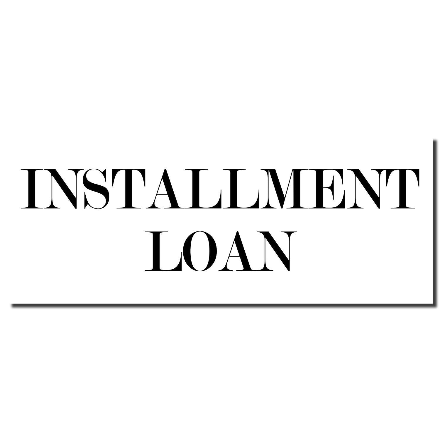 Installment loan title on white background, promotional graphic for fixed monthly payments and financing options.