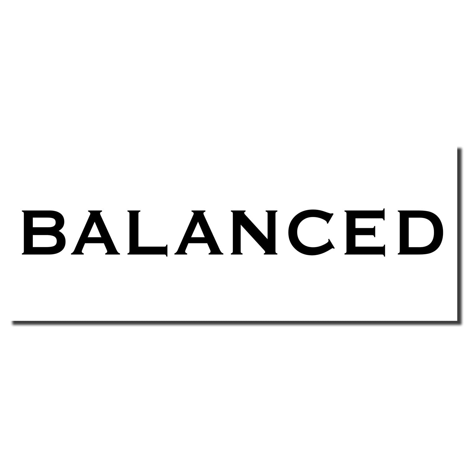 BALANCED brand logo typography in bold black letters on white background
