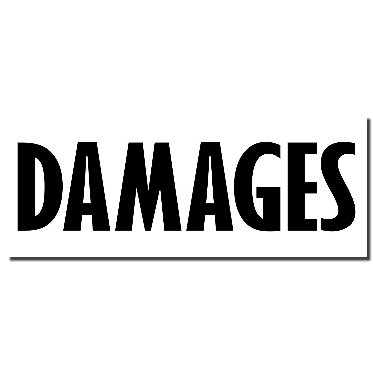 Damages brand typographic logo with bold black DAMAGES text on a white background for apparel and product identity