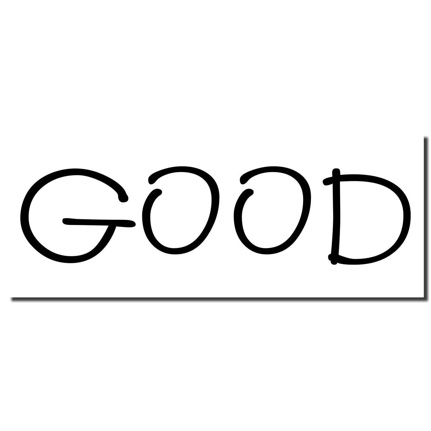 Stylized GOOD typography graphic logo on white background, used for branding, positivity, and uplifting messaging.
