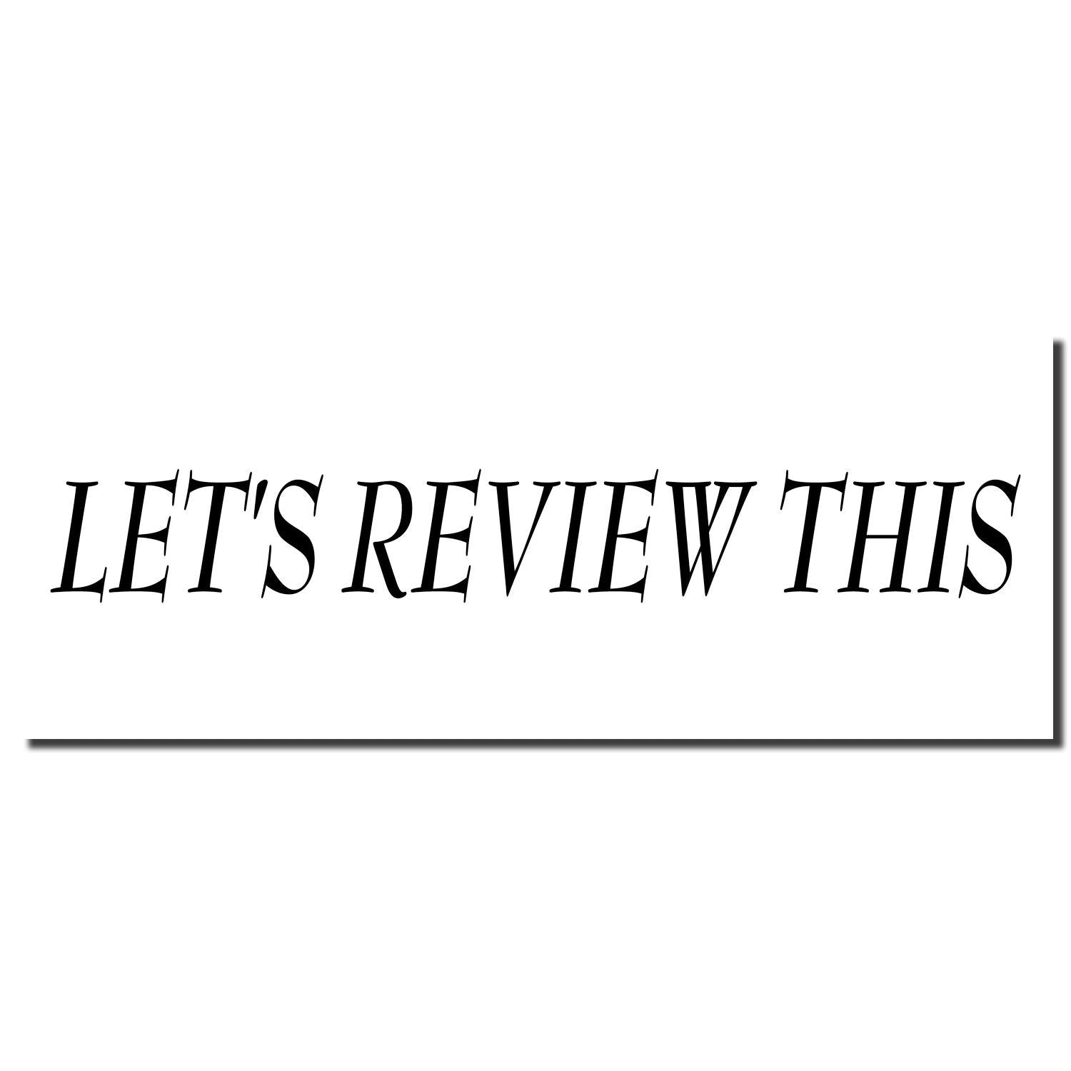 Typography text banner that says LETS REVIEW THIS, encouraging students to quickly review lessons and study materials.
