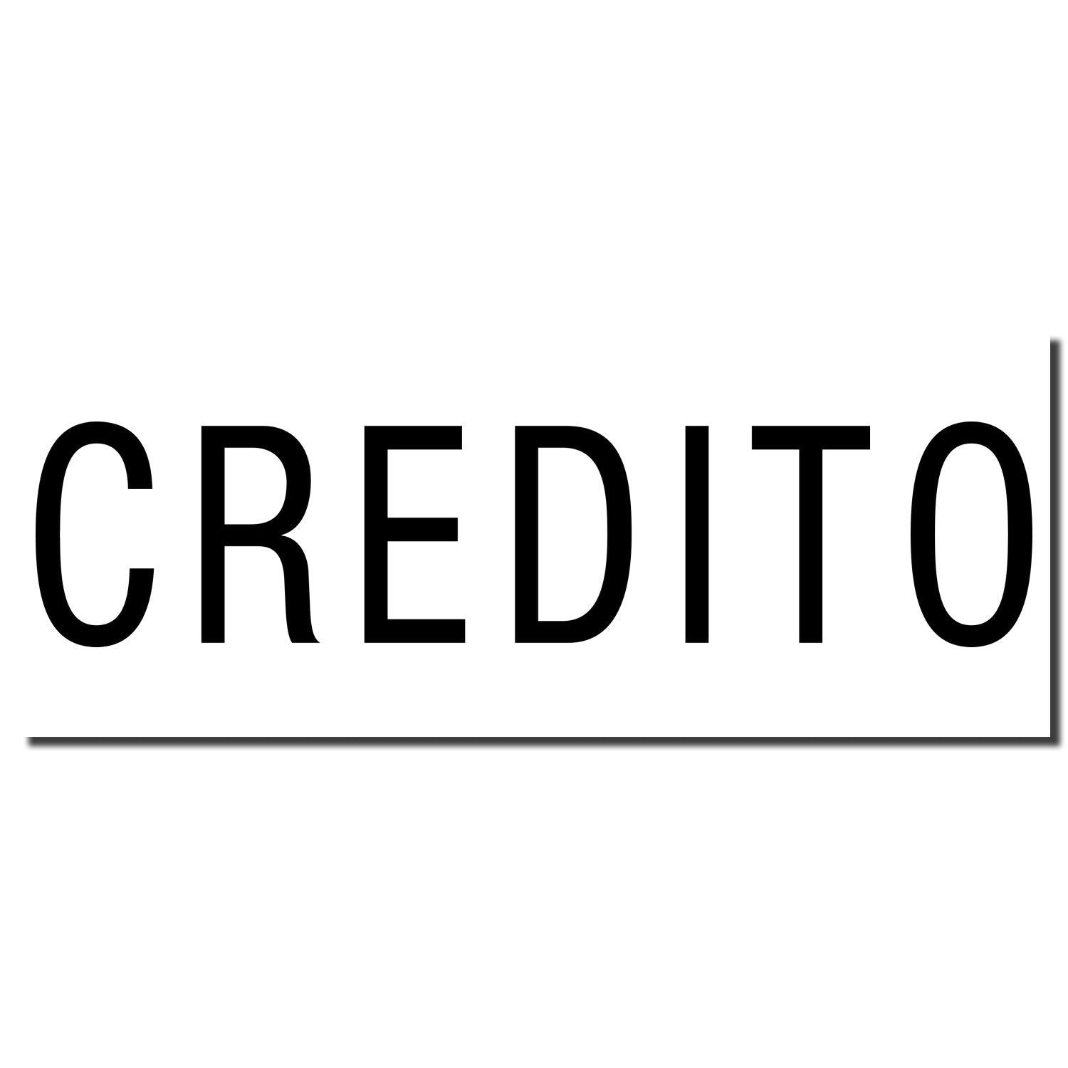 CREDITO label in bold black letters on white background, representing a credit payment option or financing term.