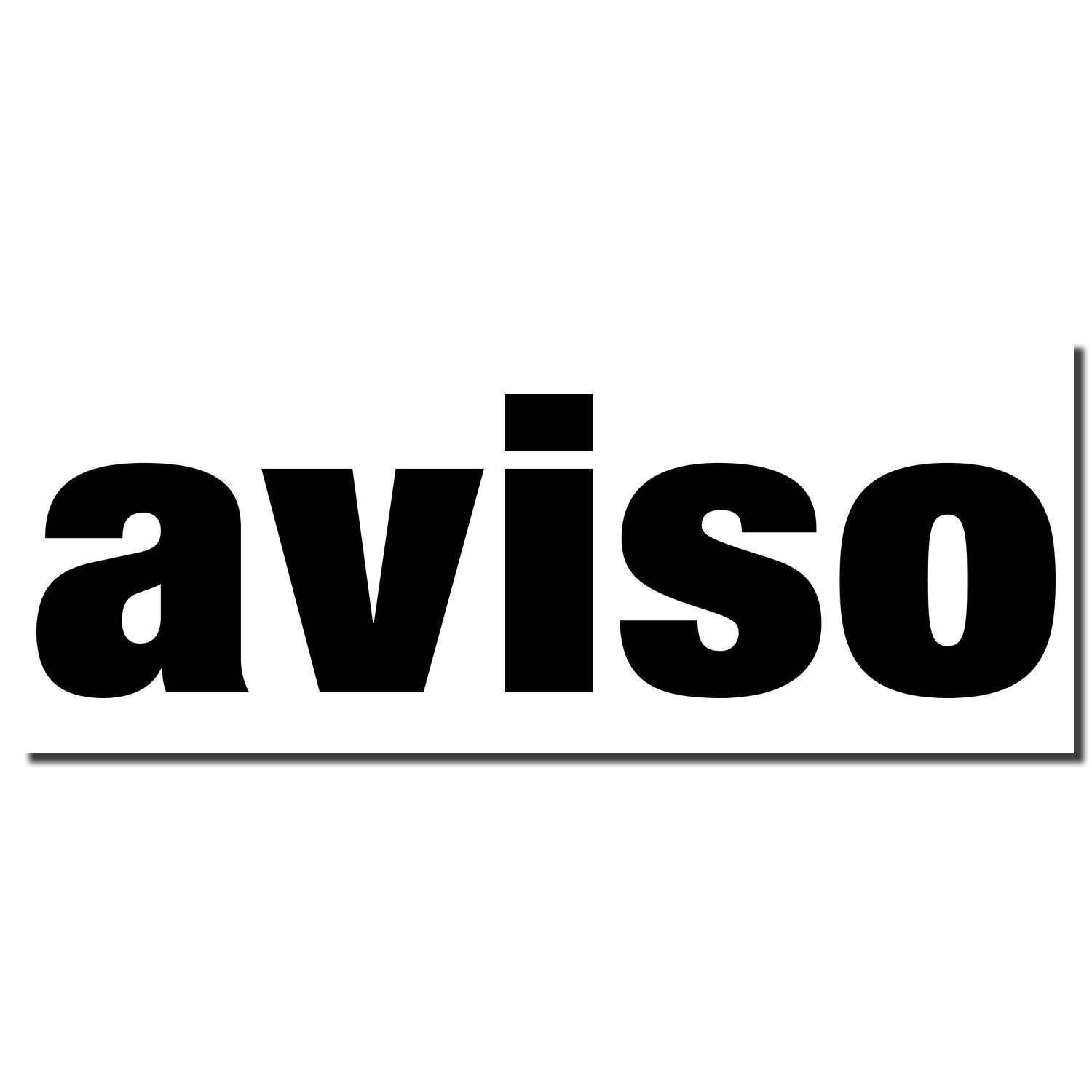 Bold black aviso text on a white background.