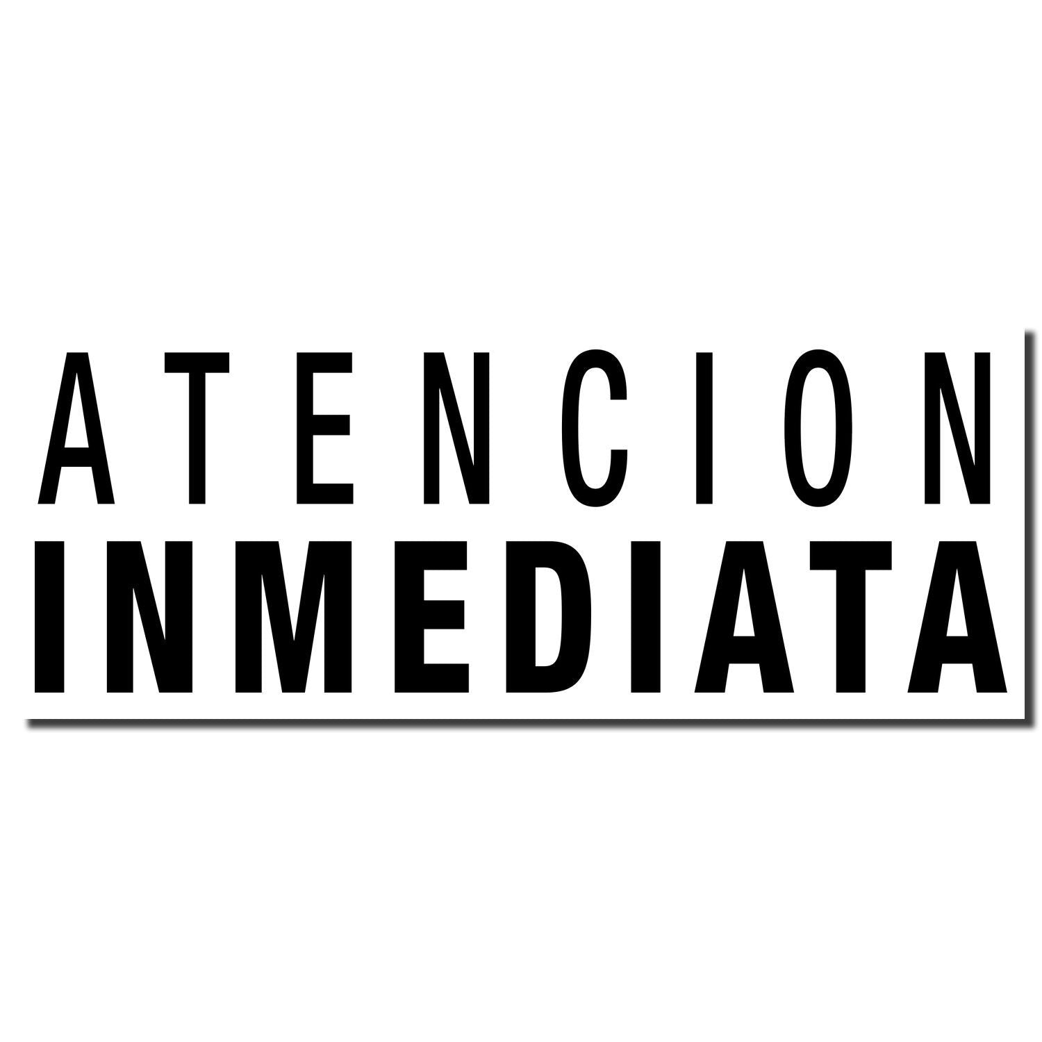 Texto en blanco y negro que dice ATENCION INMEDIATA, ideal para sealizacin y aviso urgente.