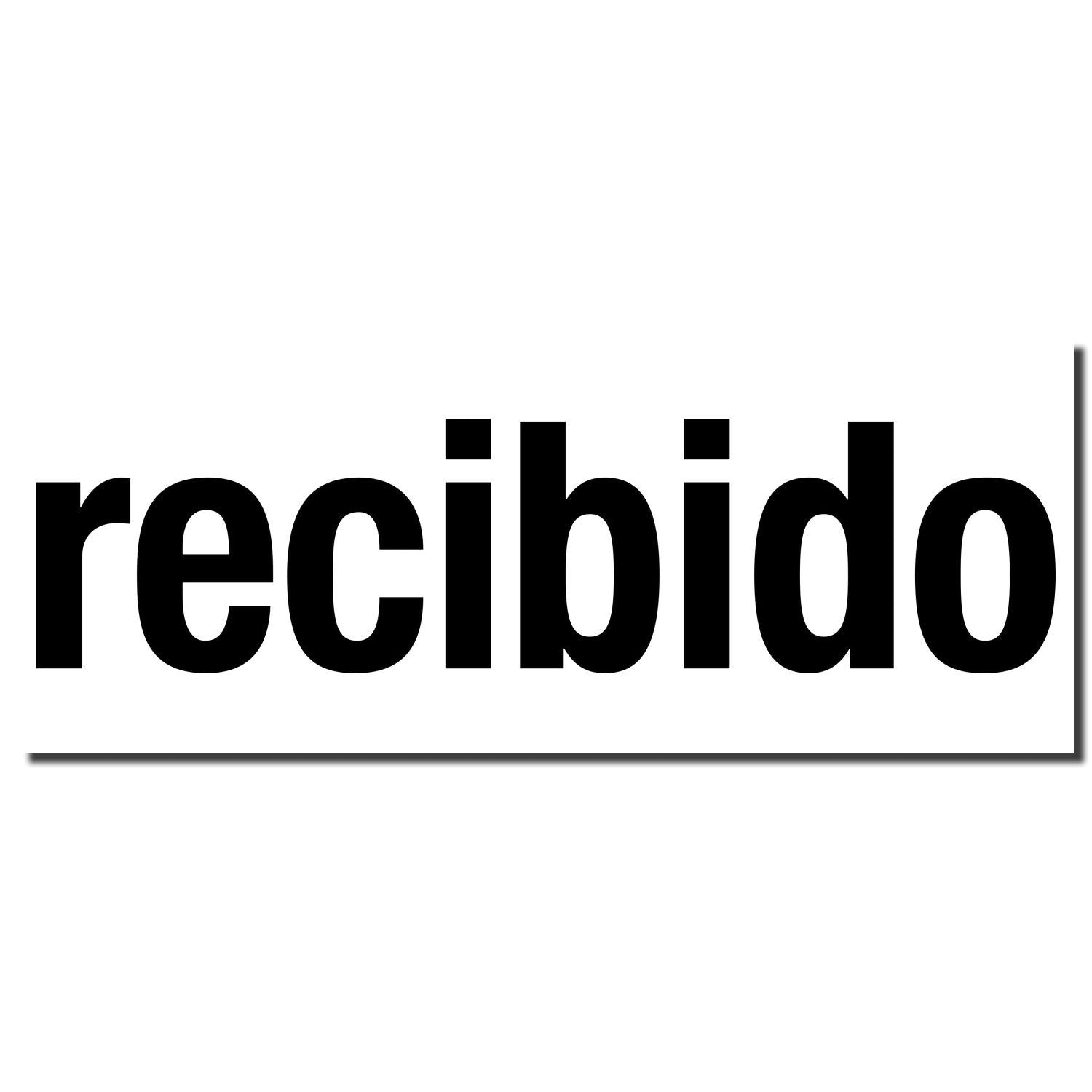 Recibido stamp logo in bold black letters on white background indicating received confirmation.