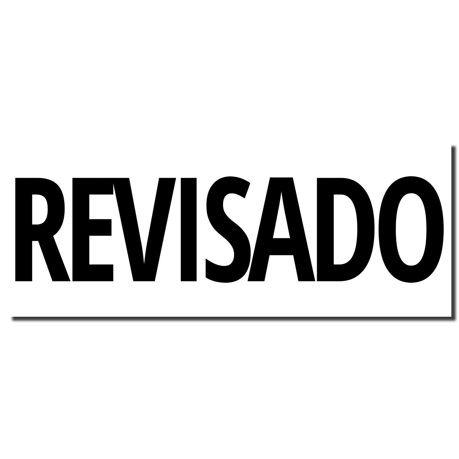 Sello REVISADO en negro sobre fondo blanco, indicando que documentos o productos fueron inspeccionados y verificados.