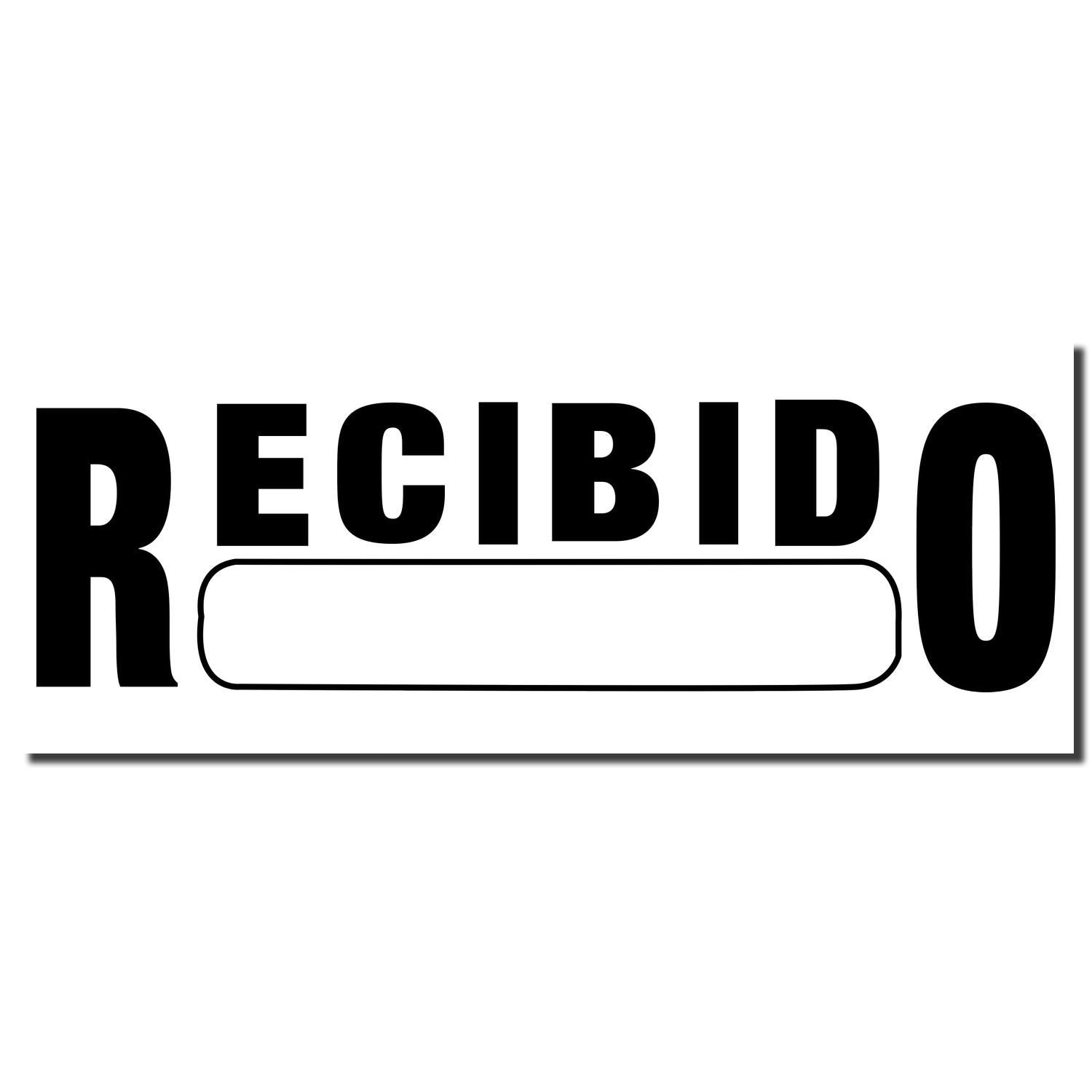 Texto de estado RECIBIDO en negro sobre fondo blanco con recuadro vaco, ideal para formulario o sello de recepcin.
