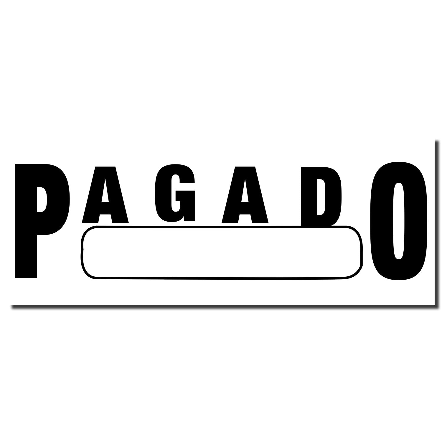 Pagado (paid) stamp for invoices and receipts, black bold word with blank date field indicating payment status