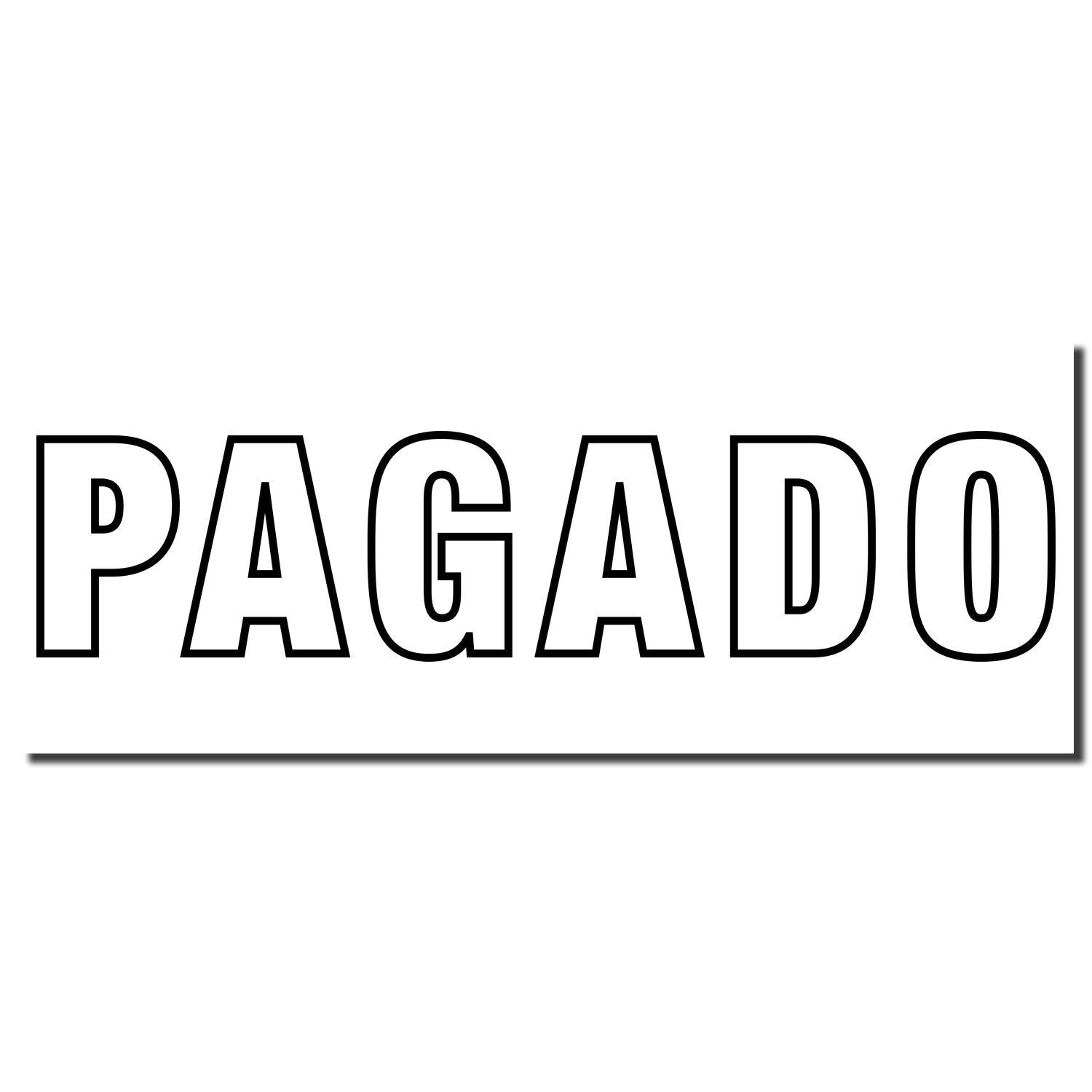 Pagado stamp graphic in bold outlined letters for paid status label on invoices or payments