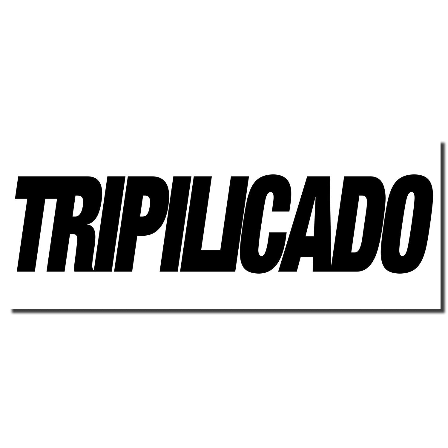 TRIPLICADO bold black logo text on white background, branding for triplicate or multiple-copy print products.