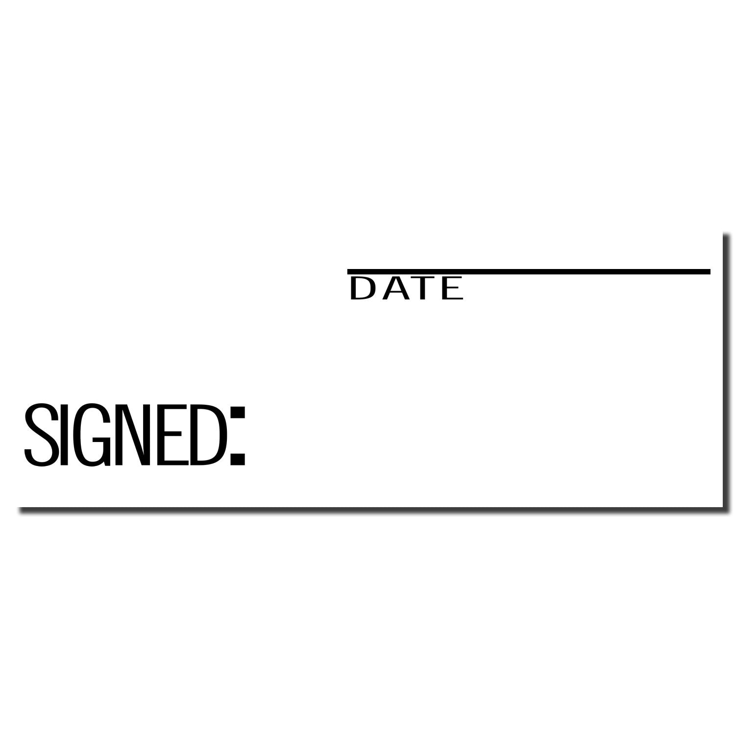 Blank signed date form with signature line and date field on white document.