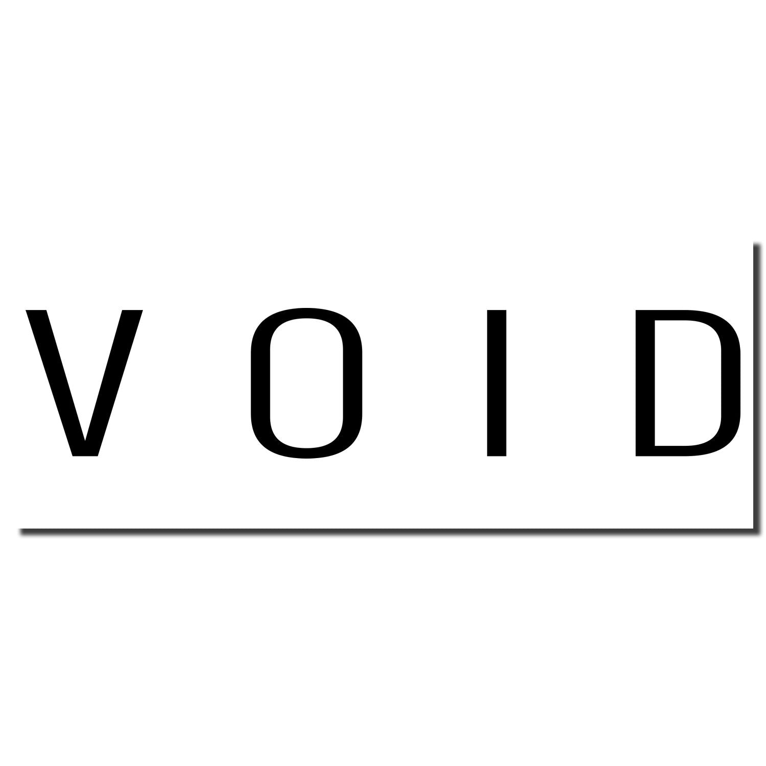 Black VOID text on a white background, minimalist typography design.