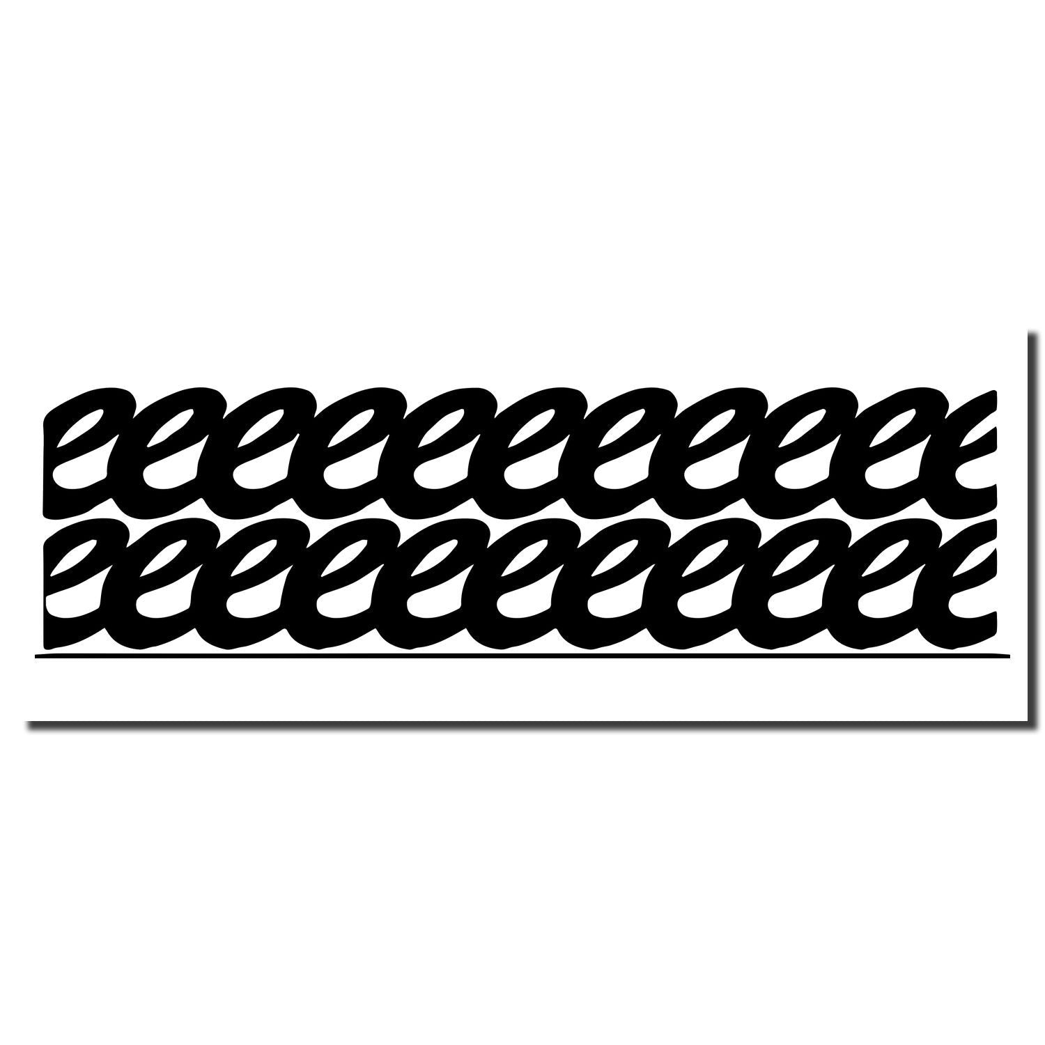 Abstract black repeated lowercase cursive letter pattern on a white background, modern typography design
