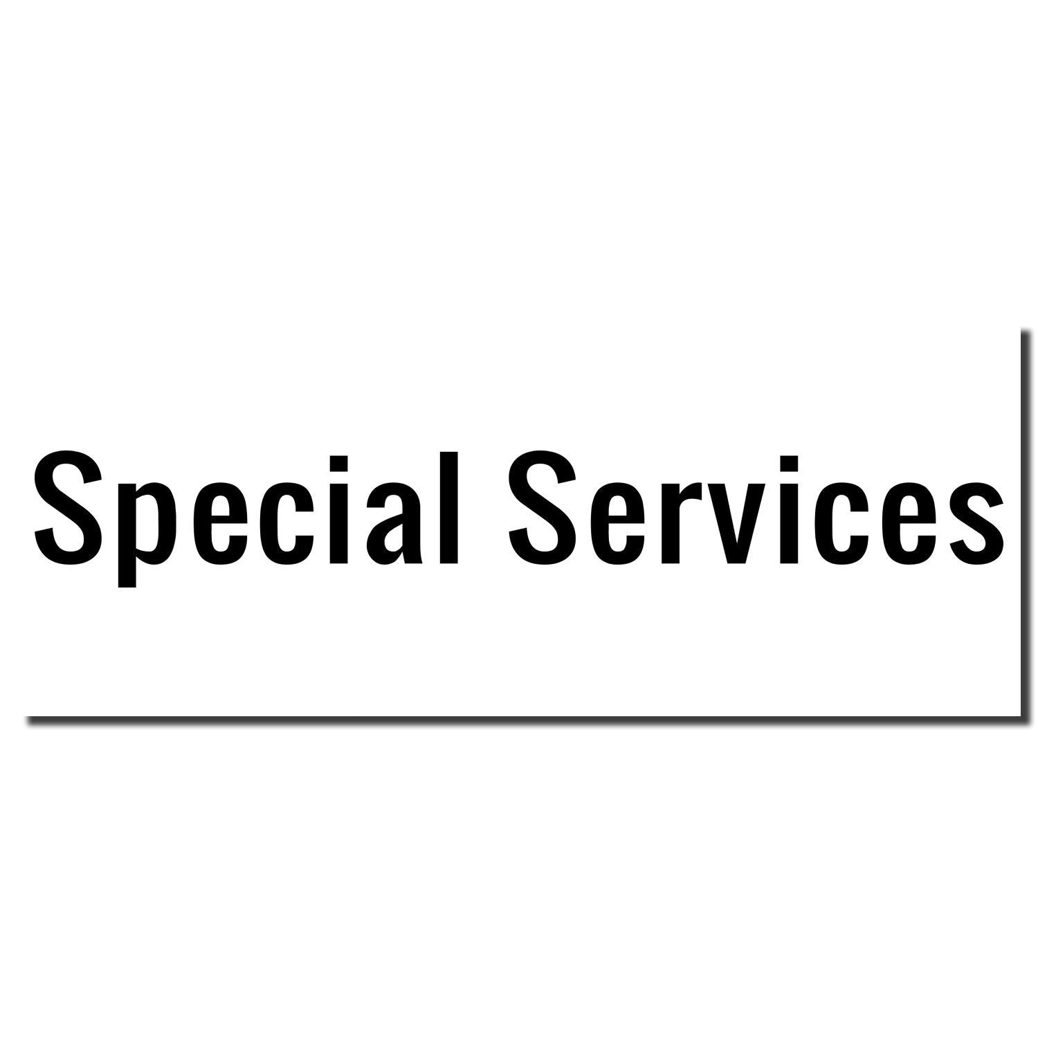 Special Services text on a white background, bold black typography for business and service-related content.
