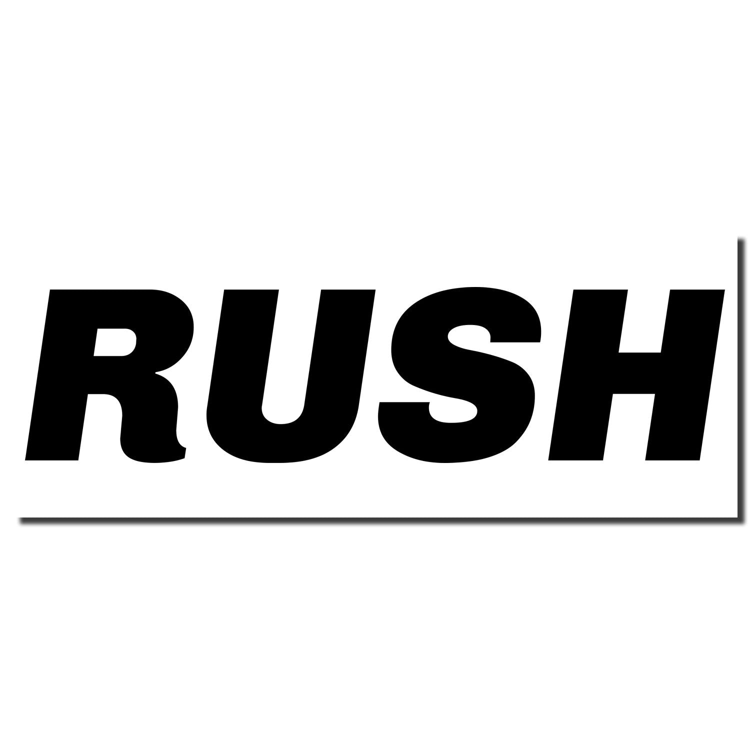 RUSH brand logo in bold black letters on white background, representing Rush products and company identity.