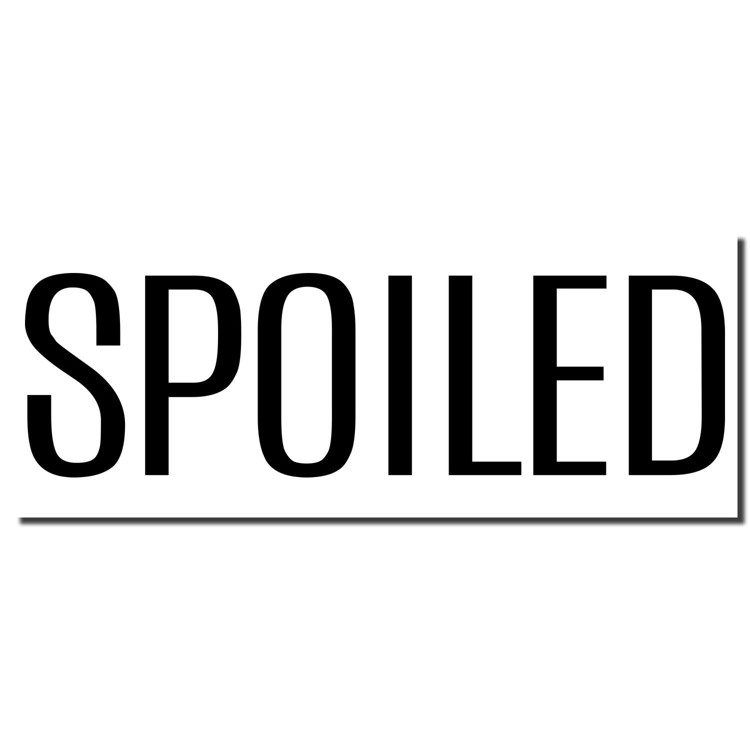 SPUILED bold text graphic on white background, product branding or labeling.