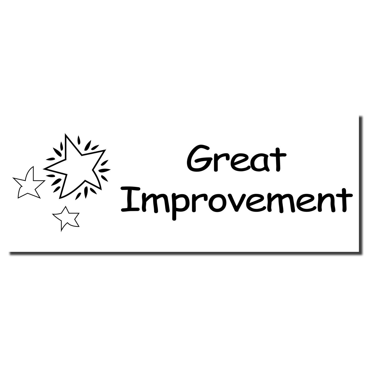 Great Improvement motivational logo with stars and Great Improvement text, promoting positive progress and success.