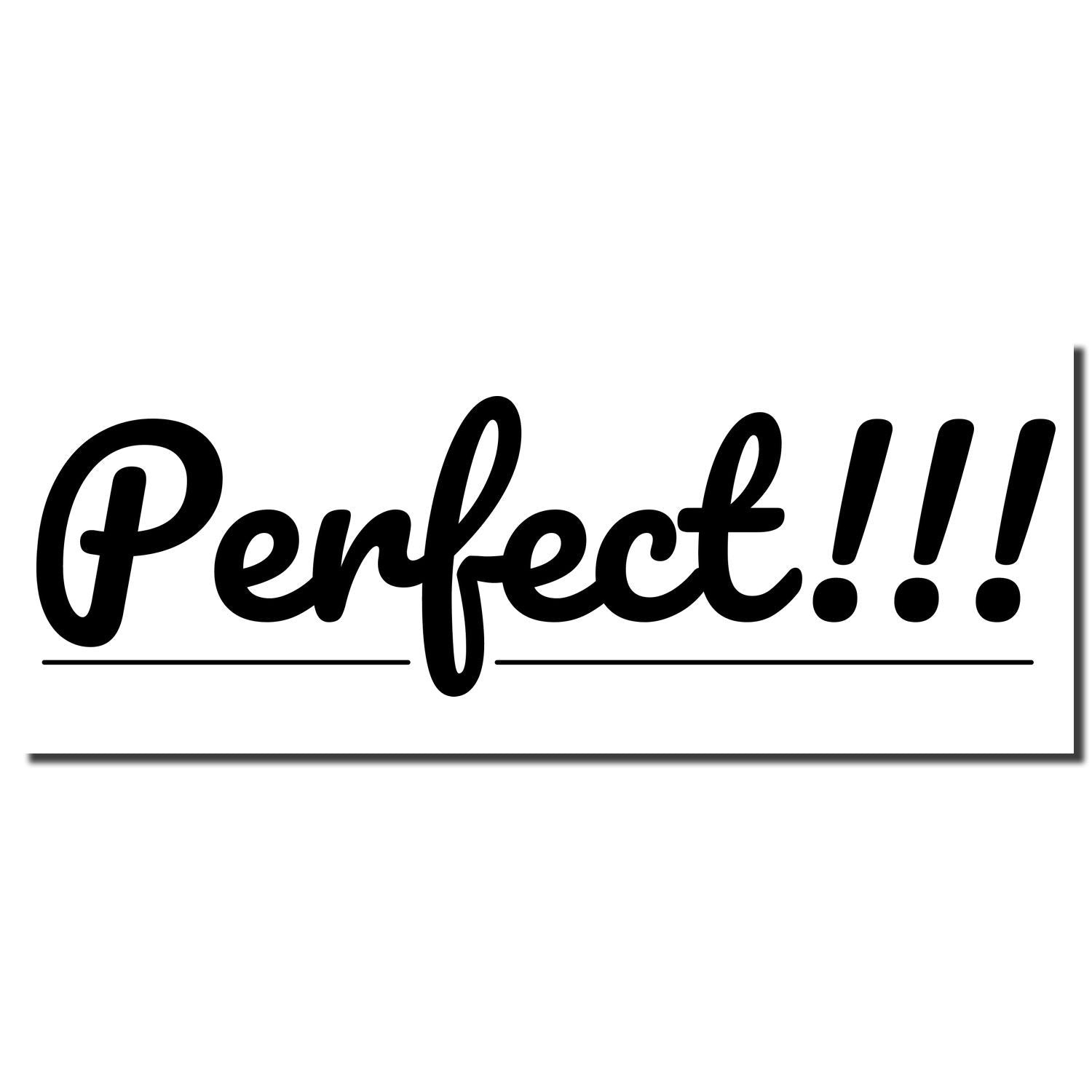 Black Perfect!!! cursive typography on a white background.