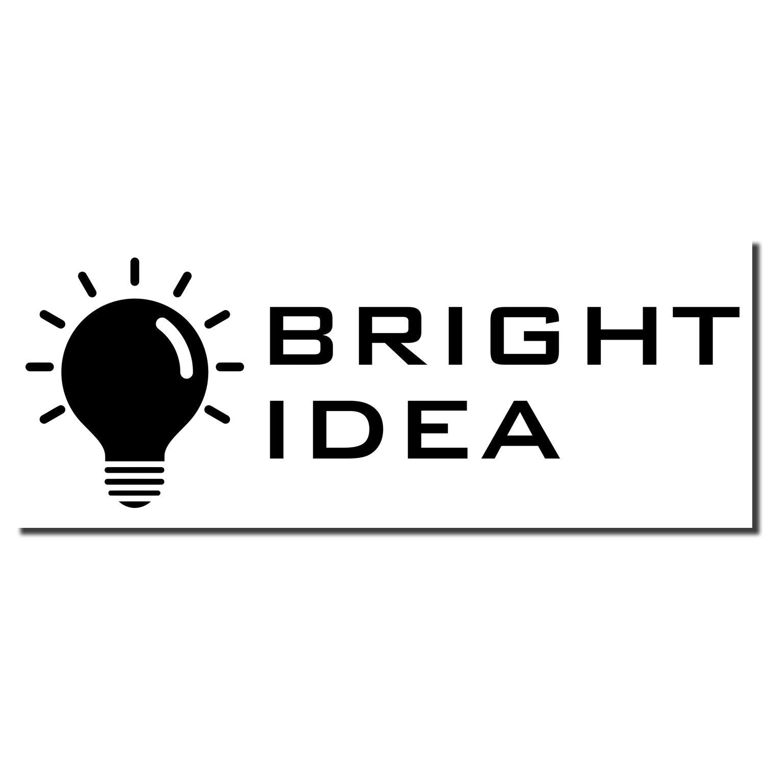 Bright idea light bulb logo with BRIGHT IDEA text, symbolizing creative inspiration and innovation.