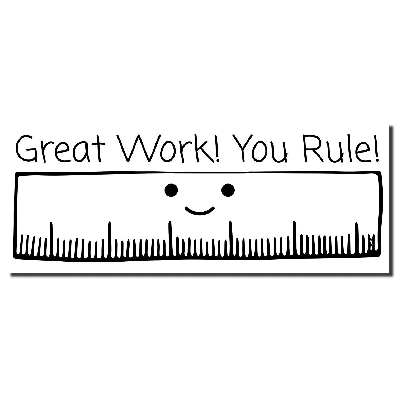 Motivational poster Great Work! You Rule! featuring a smiley progress meter for employee recognition and encouragement