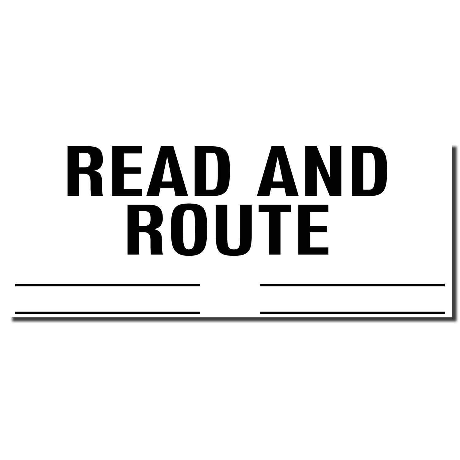 Read and Route typography graphic with bold black text on white background promoting reading and route planning