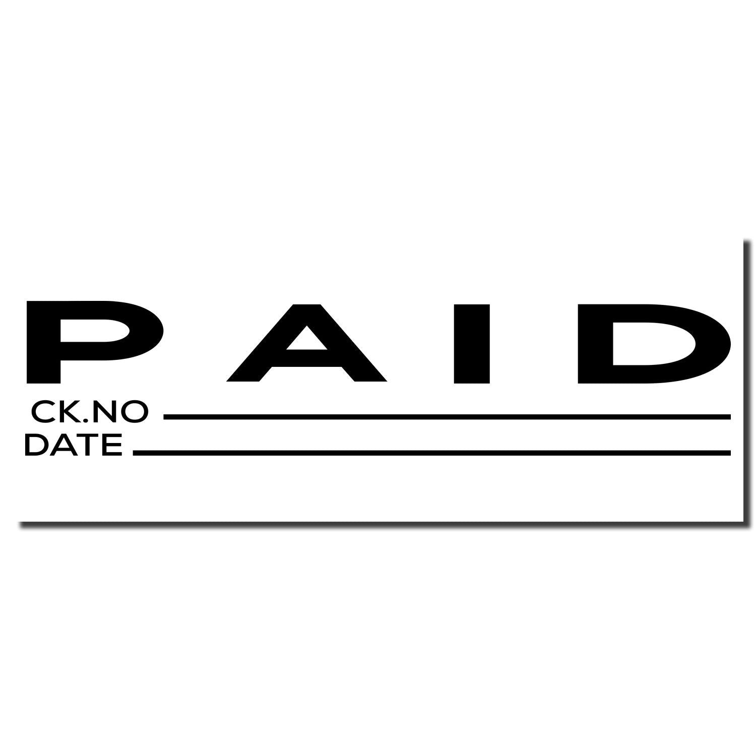 PAID check stamp template showing fields for Check No and Date for payment confirmation and recordkeeping.