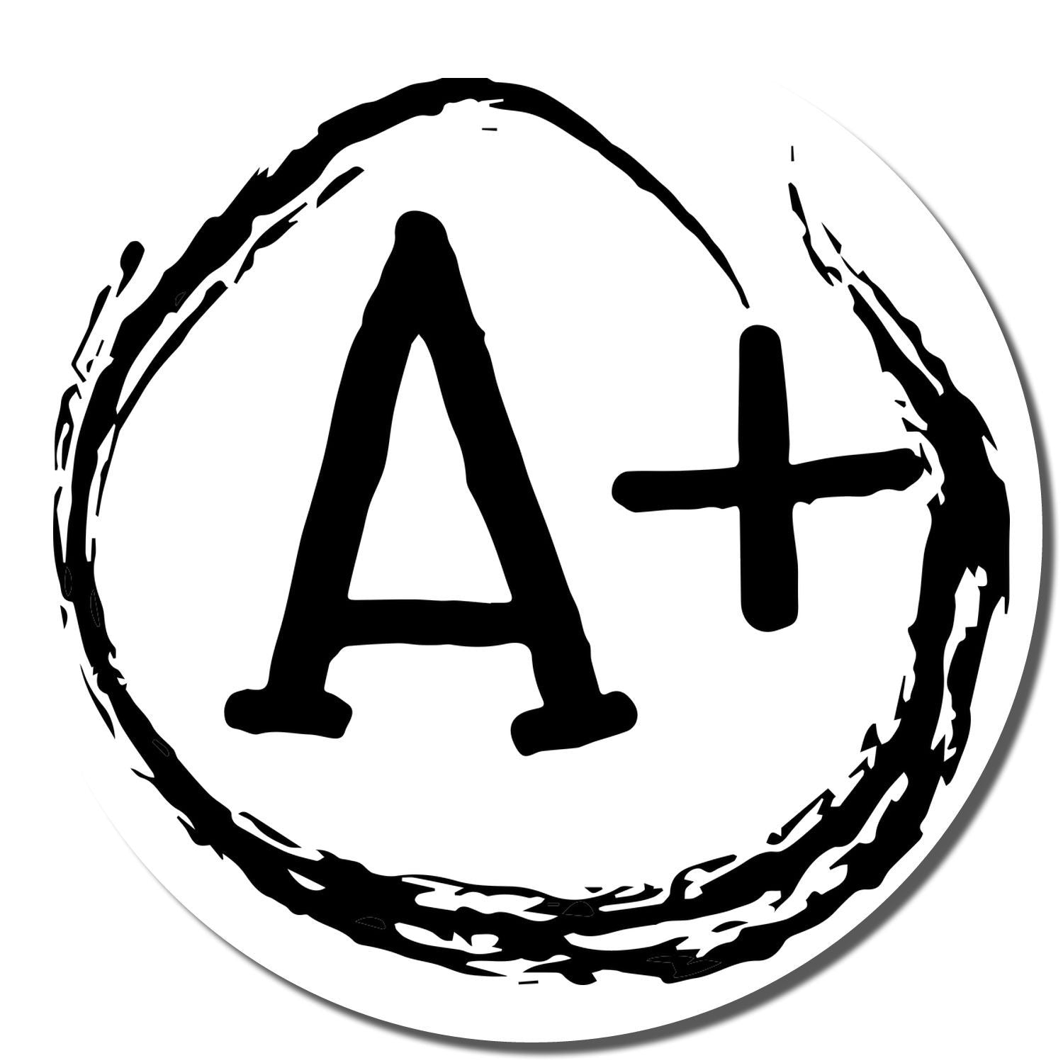 Black A plus sign logo inside a distressed circular brushstroke on a white background.