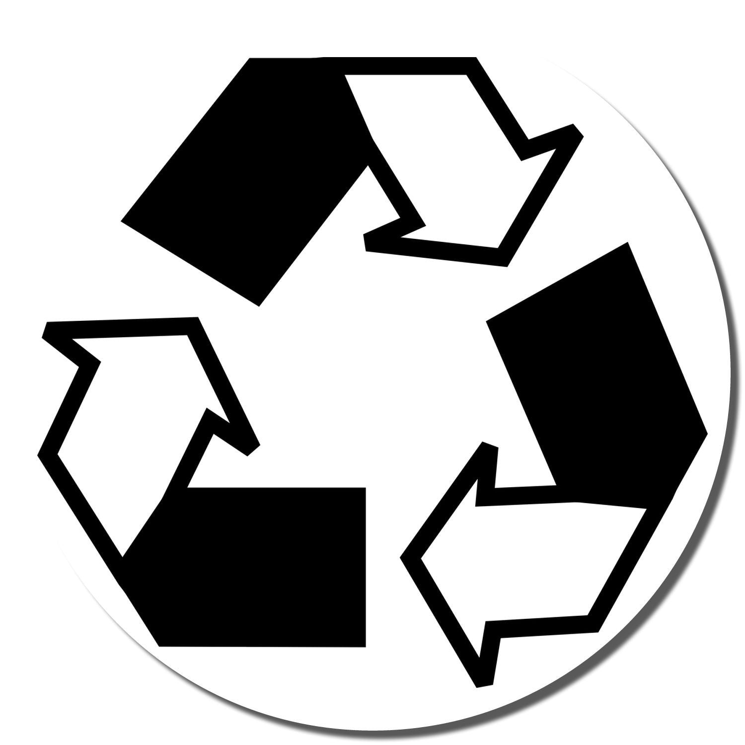 Black recycling symbol icon on a white background, representing eco-friendly waste sorting and sustainability.