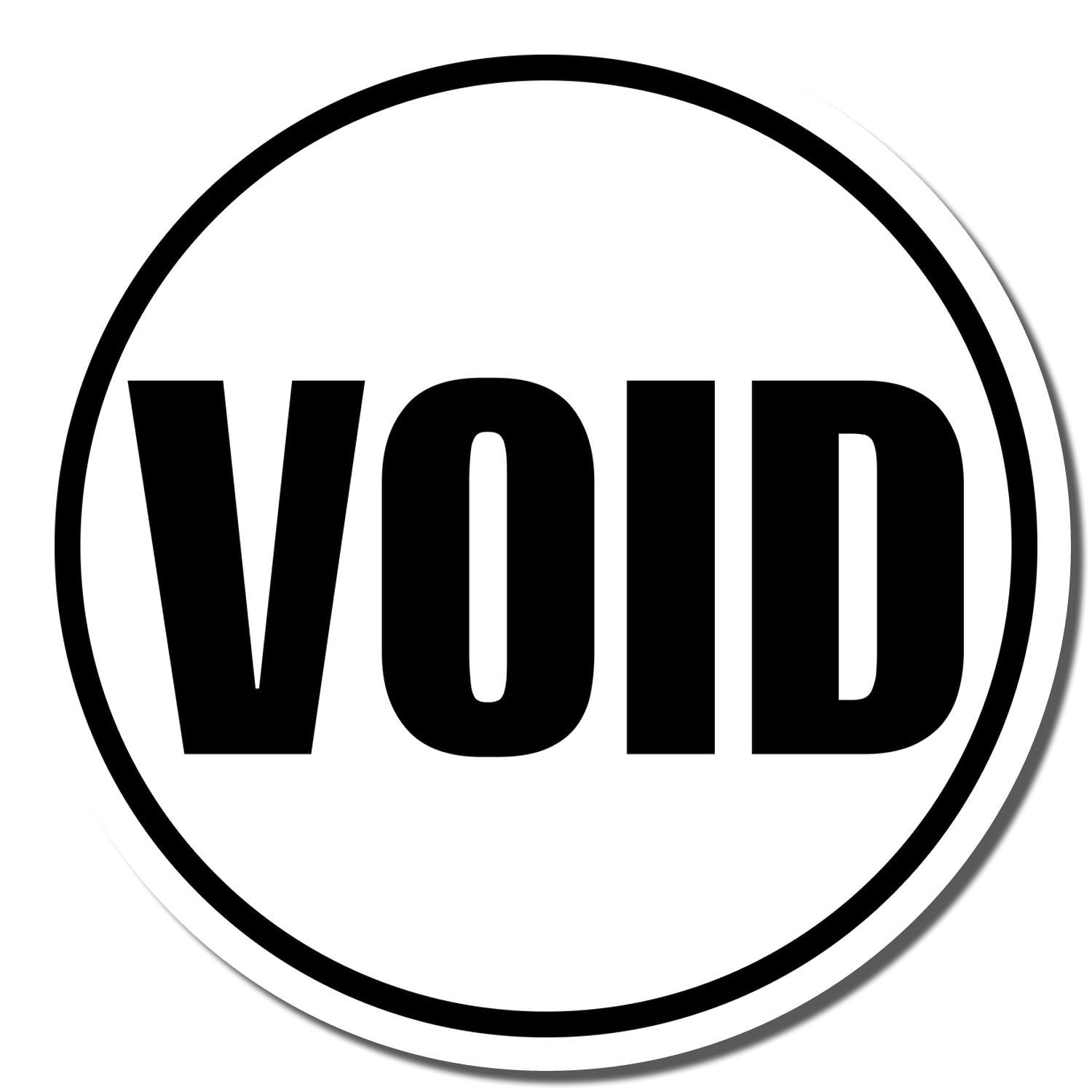 Bold black VOID stamp icon inside a circular border on a white background.