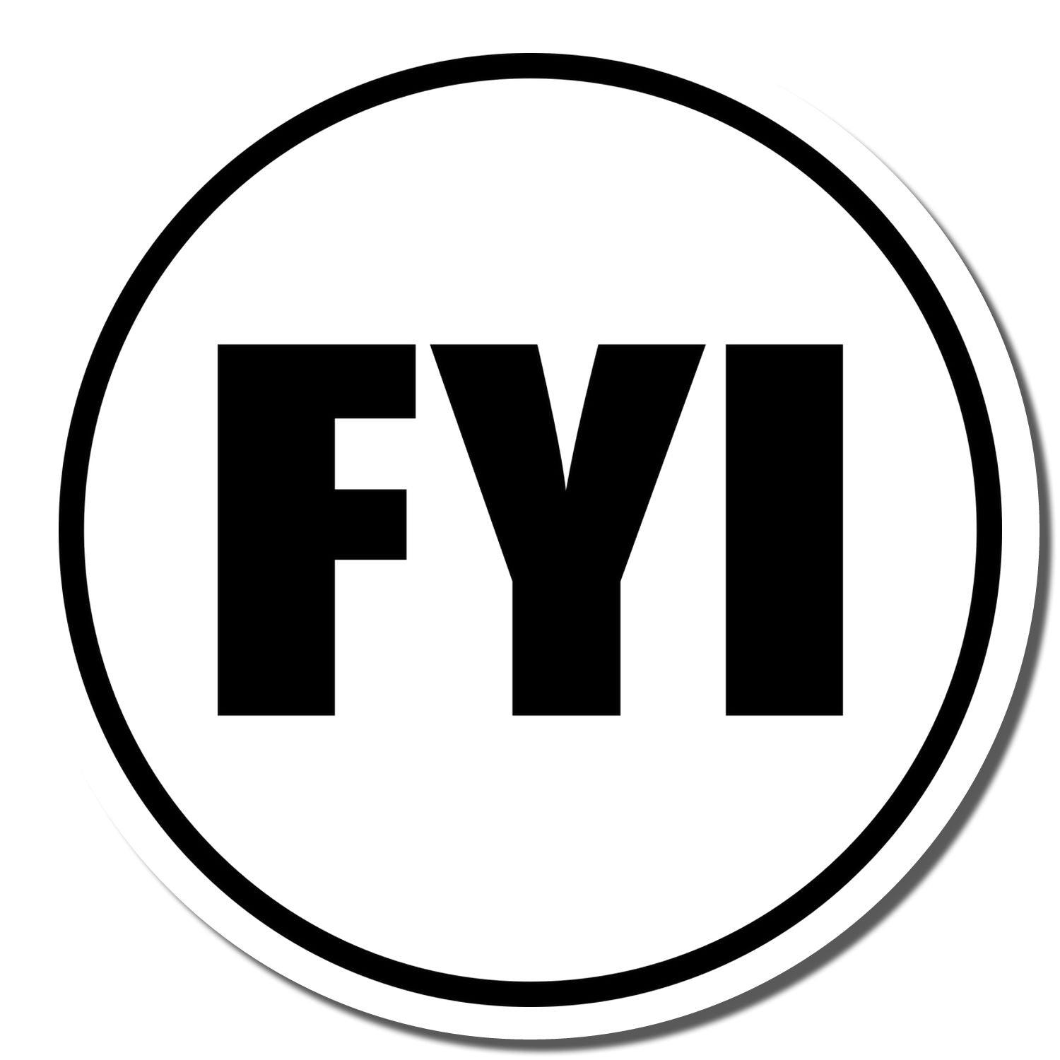 Black FYI logo inside a circular outline on a white background