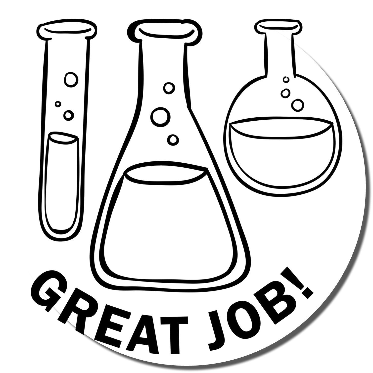 Great Job science lab glassware icon with test tubes and flasks black outline design