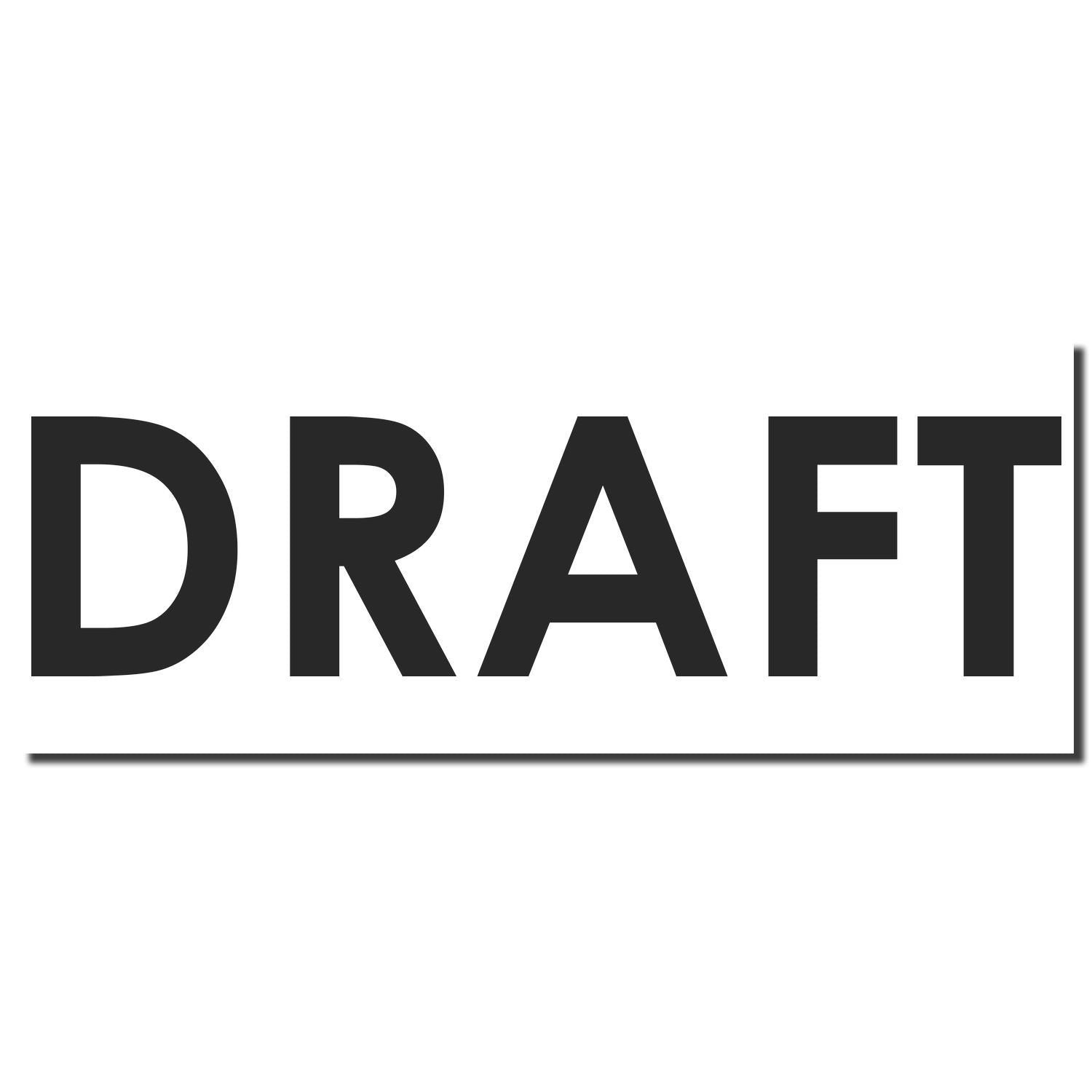DRAFT document status label with bold DRAFT lettering on white, indicating work-in-progress for review.