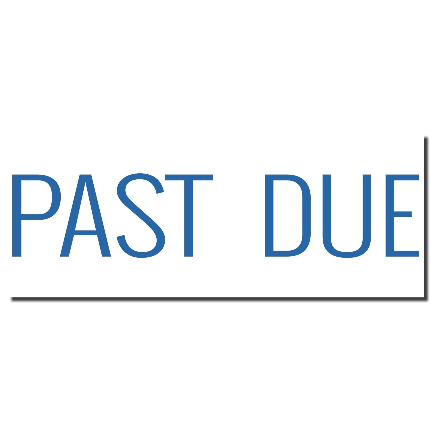 Past due payment notice showing large blue PAST DUE text on white background, indicating an overdue bill or invoice.