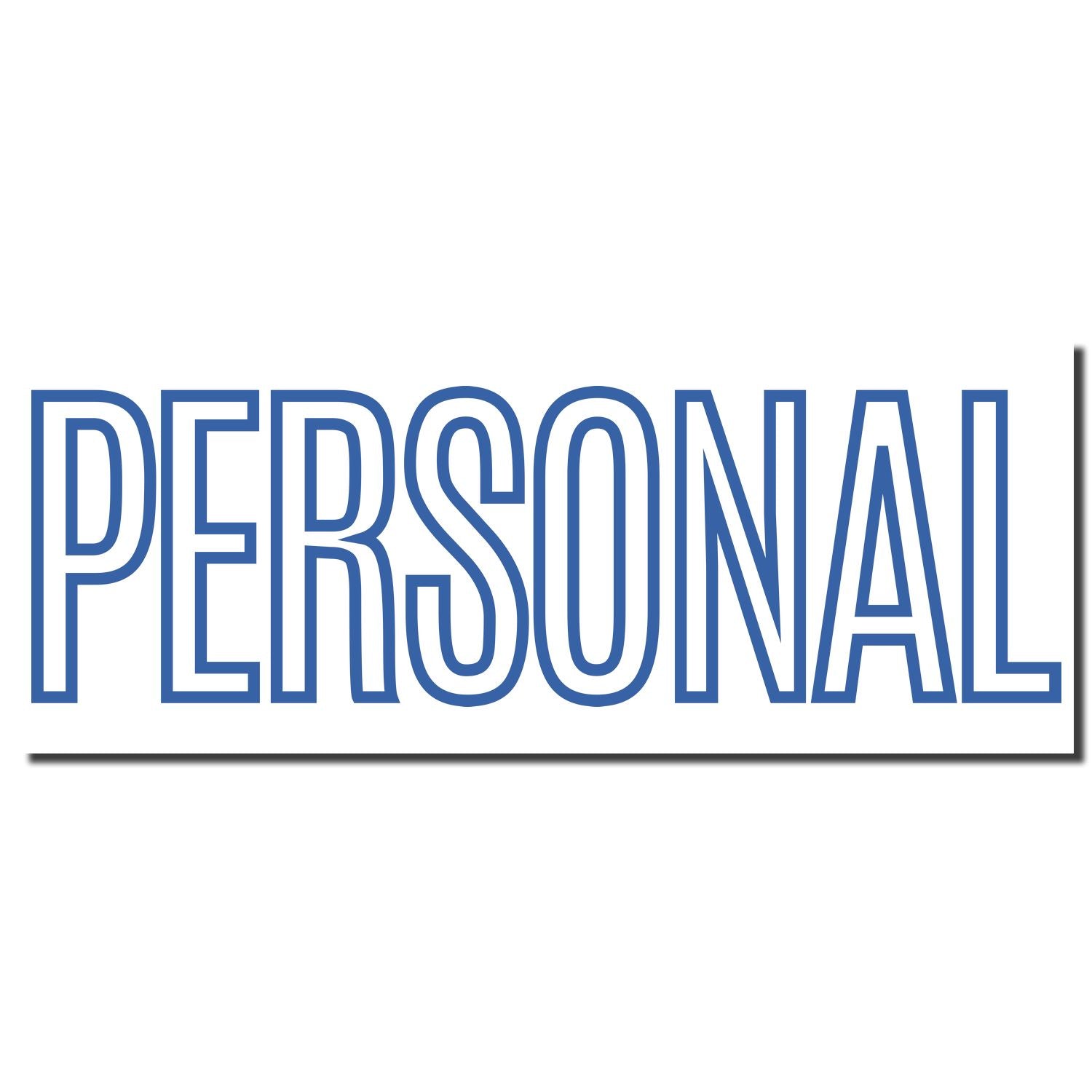 PERSONAL blue typographic logo sign on white background, representing personal items, services, and lifestyle branding for website marketing.