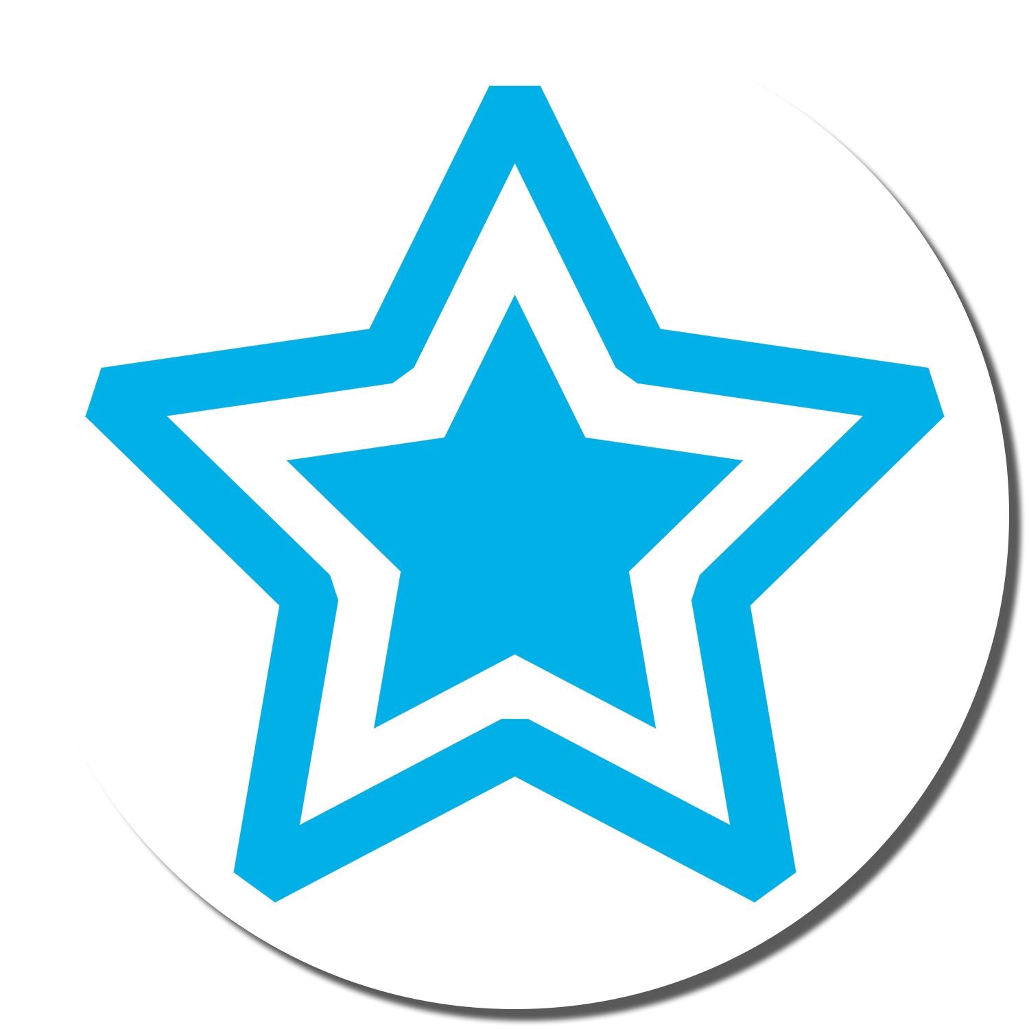 Blue star with supporting hands icon logo symbolizing customer support, service excellence, and care for community on a white badge.