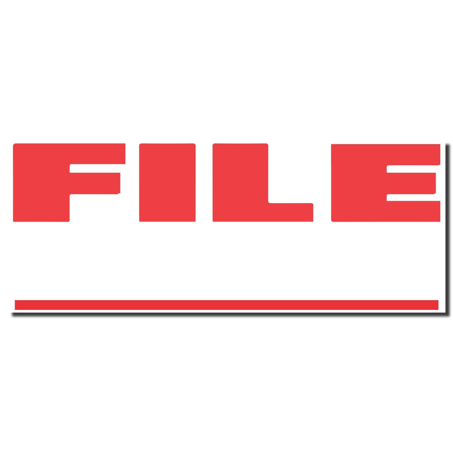 Red FILE word graphic with white cutout letters on white background, representing documents and file storage services