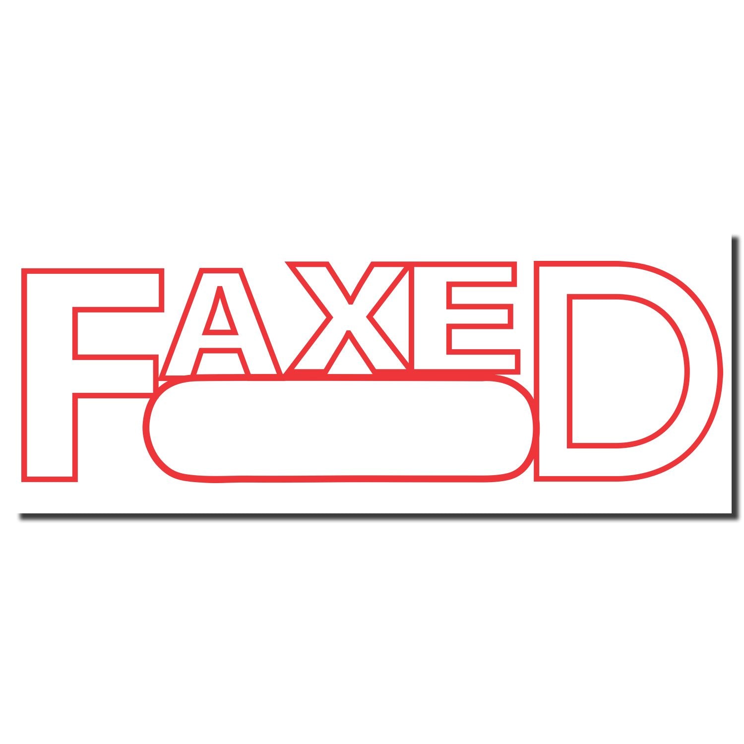 Stylized red and white FAXED logo graphic with speech-bubble underline, ideal for printing apparel, signs, and branding.