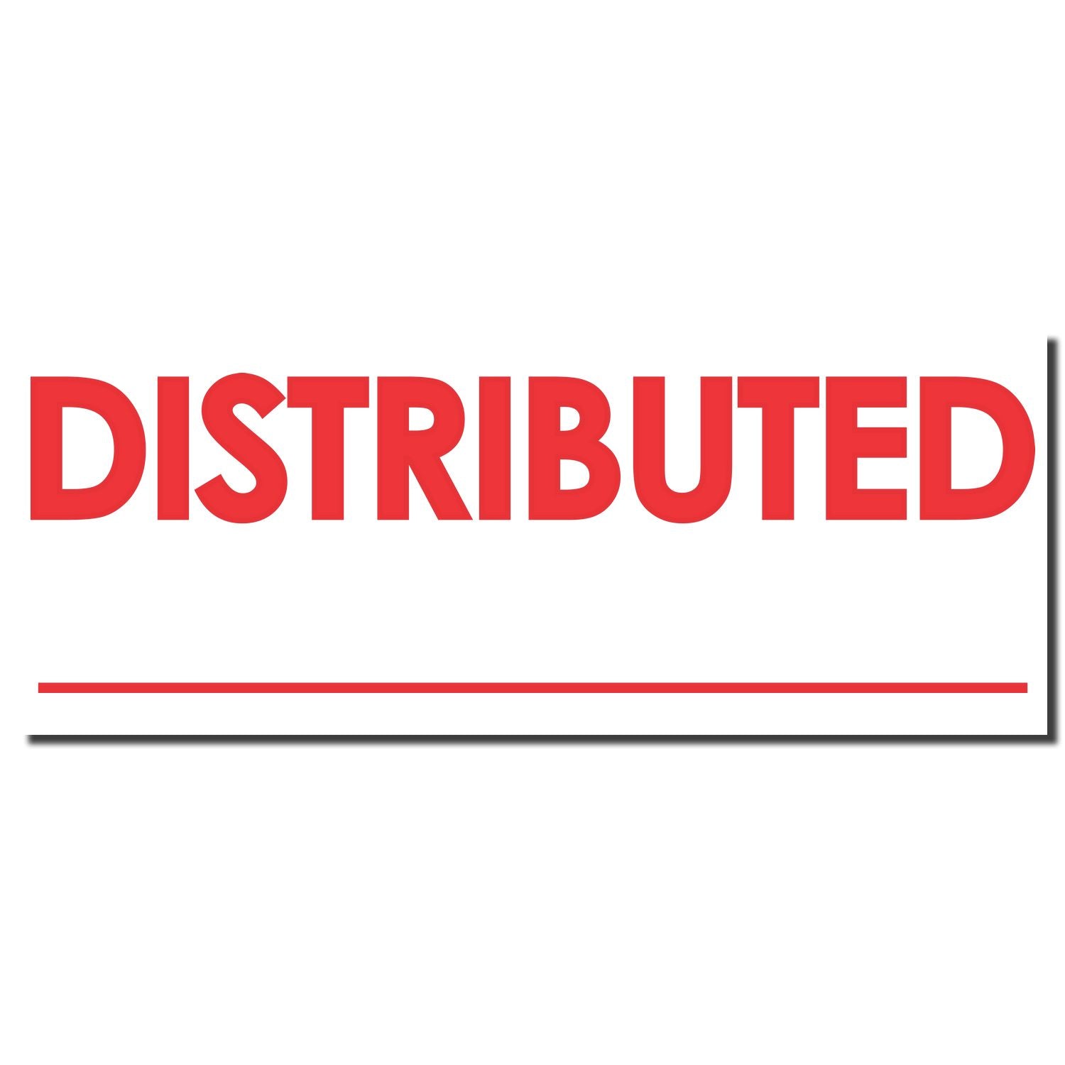 Distributed banner graphic with large red DISTRIBUTED typography for branding or messaging on a white background.