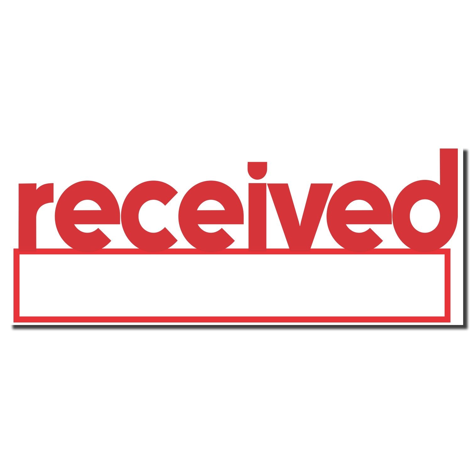 Recycled wordmark logo in red with empty label border, used to indicate recycled content branding.