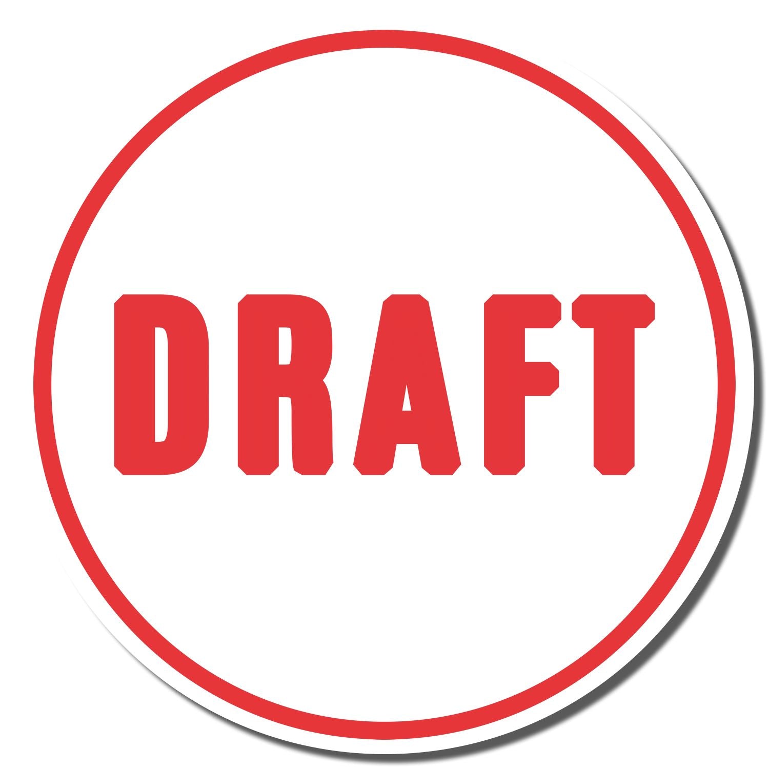 DRAFT stamp logo with red DRAFT text inside a circular border, indicating document draft or review status