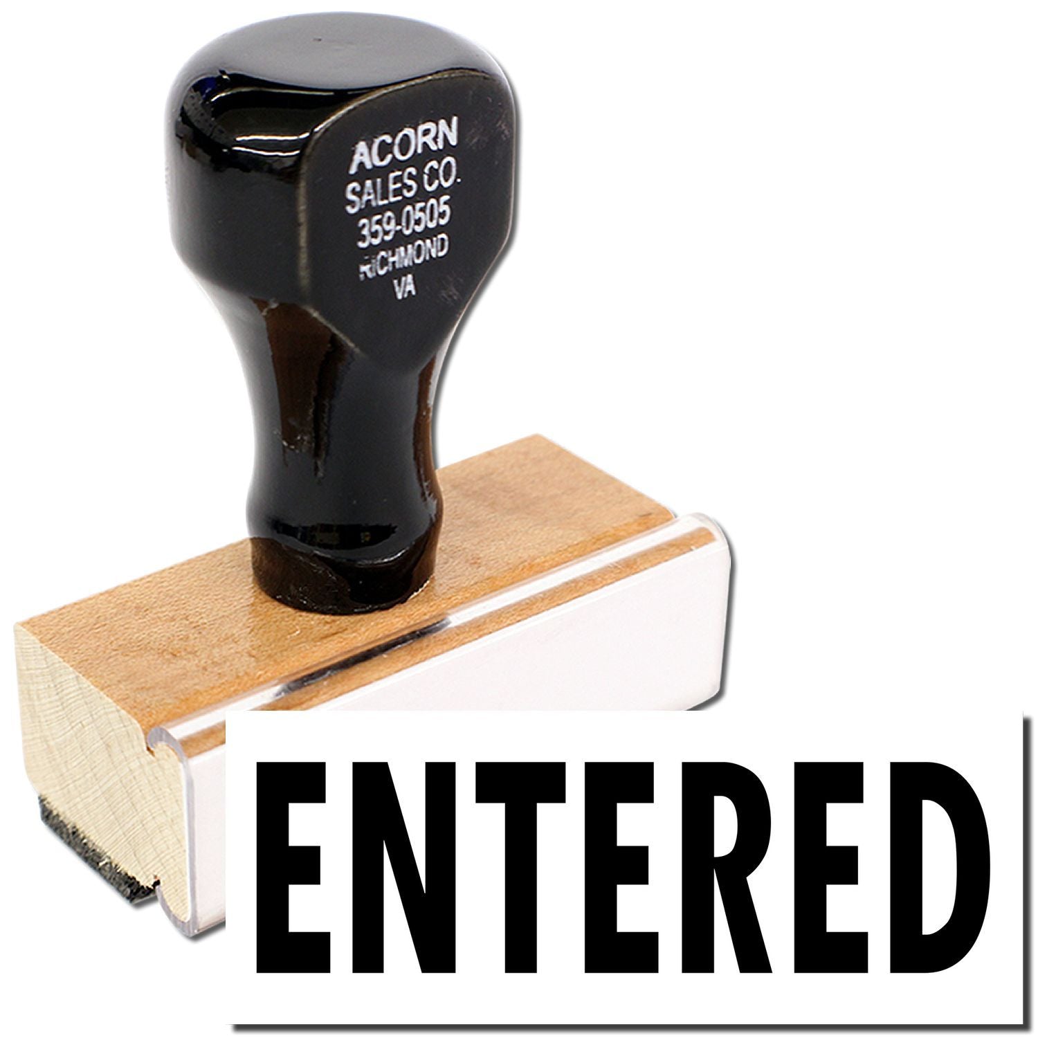 Acorn Sales Co. 359-0505 Richmond VA replacement automotive gear shift knob on wood mounting block for vehicle interiors, ENTERED.