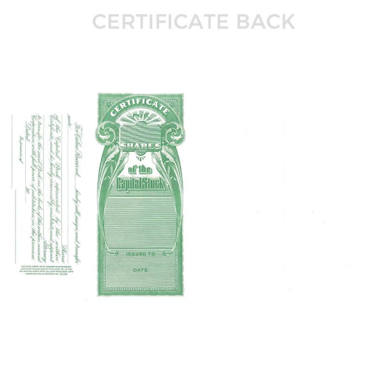 Goes 196 Capital Stock Certificate Back Side