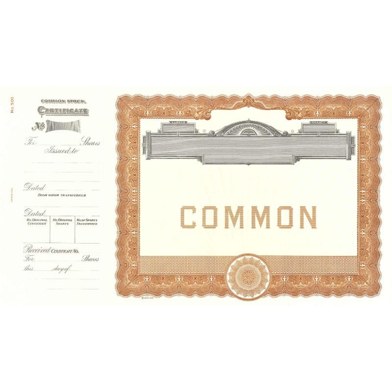 Goes 500 Common Stock Certificate Main Picture