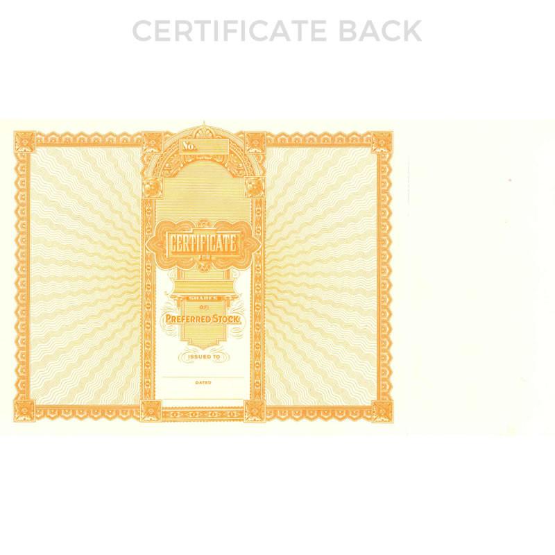 Goes 513 Preferred Stock Certificate Back Side