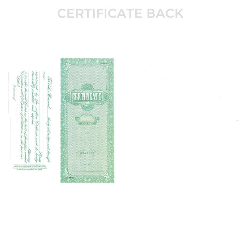 Back side of an award certificate with security print and Certificate seal, template image for printing