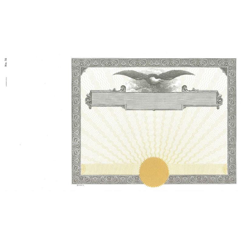 Vintage eagle banknote design with ornate frame and blank central banner, decorative currency illustration for collectors.