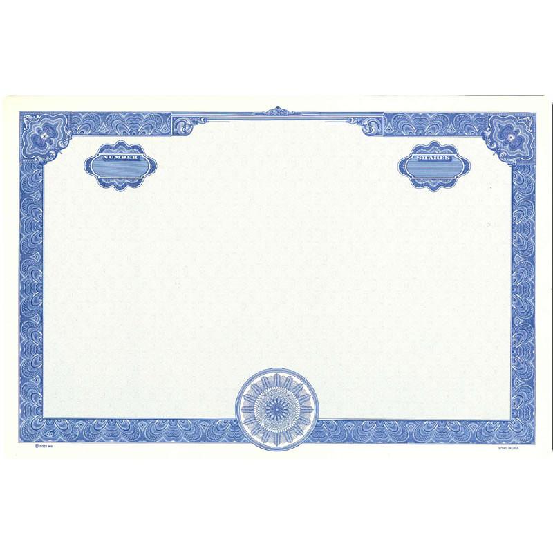 Blue ornamental certificate template with decorative border and blank center for event or appointment details